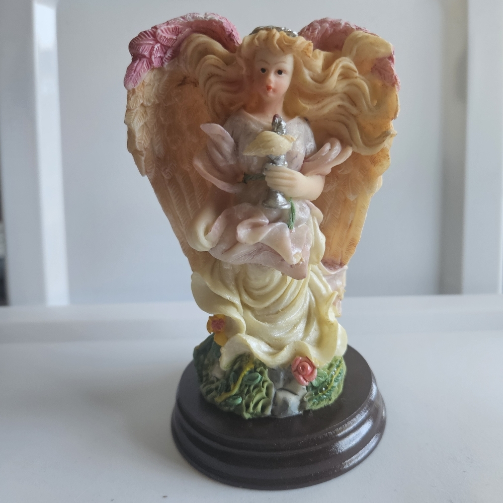 Angel Figurine with Floral Accents